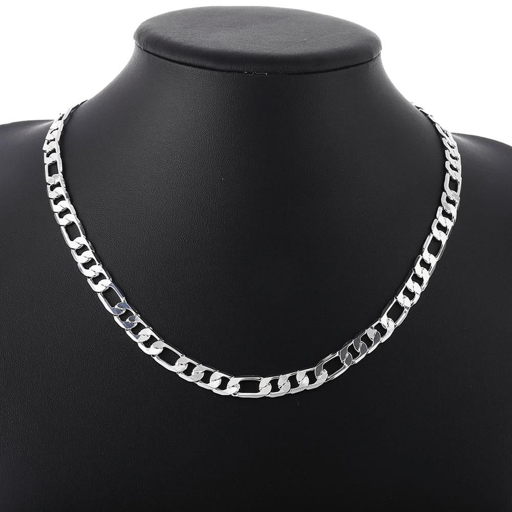 Classic 8MM sideways chain 18K gold fine 925 Stamped silver Necklace for Men woman wedding party Jewelrys Gifts