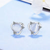 Female 925 Stamp Silver Color Crystal Charm Earrings Wedding Earrings For Women Square Flower Stud Earrings Christmas