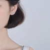 Female 925 Stamp Silver Color Crystal Charm Earrings Wedding Earrings For Women Square Flower Stud Earrings Christmas