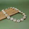 Gorgeous Floral Rhinestone Necklace Sweater Chain For Women Punk Choker Temperament Retro Wedding Jewelry Gift
