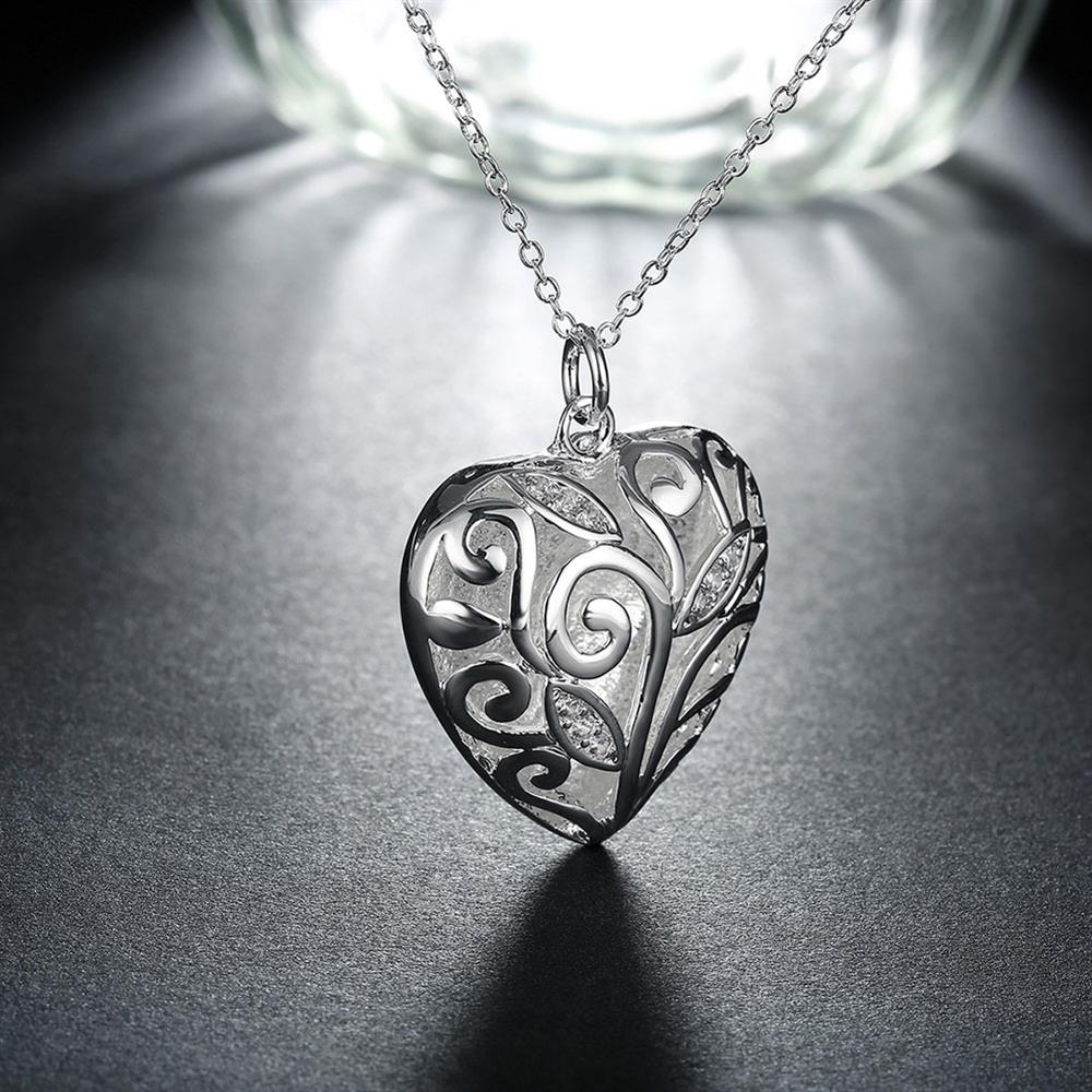 designer 925 Stamped Silver fine crystal heart pendant Necklace For Women Party wedding accessories Jewelry Couple gifts