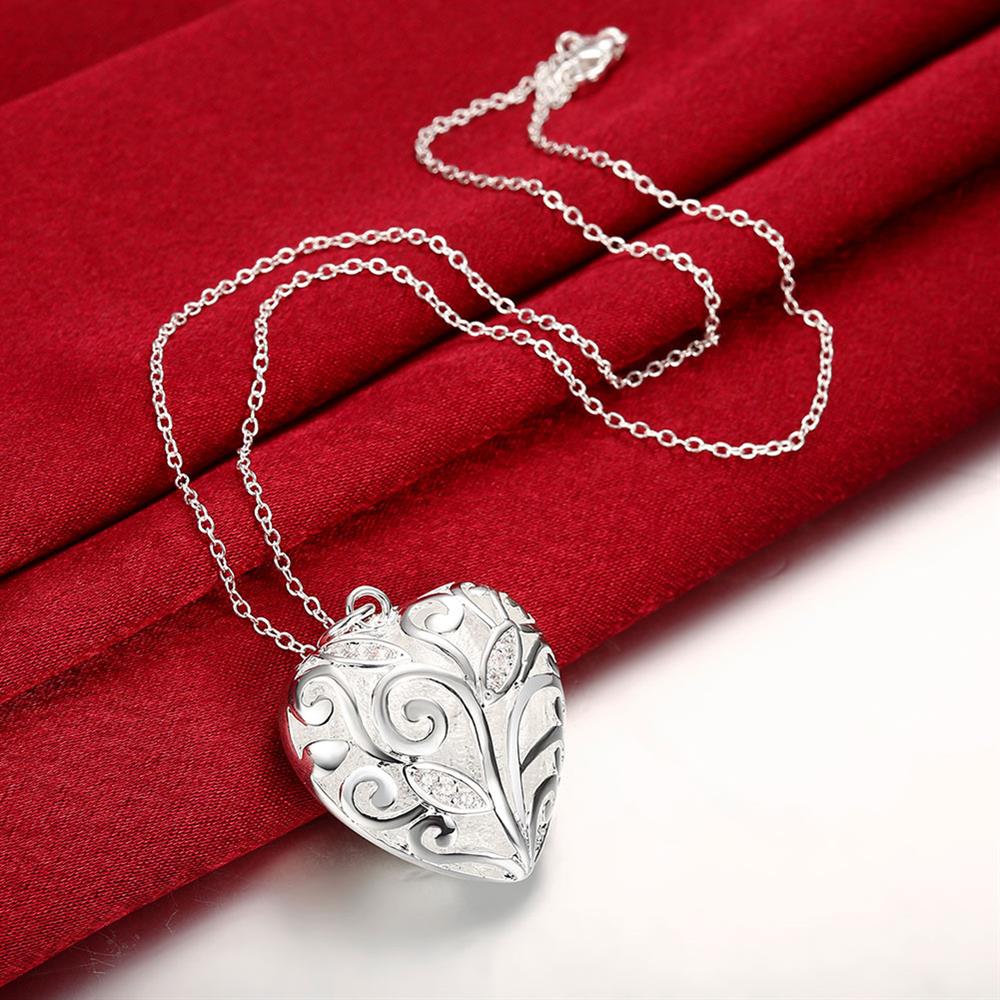 designer 925 Stamped Silver fine crystal heart pendant Necklace For Women Party wedding accessories Jewelry Couple gifts