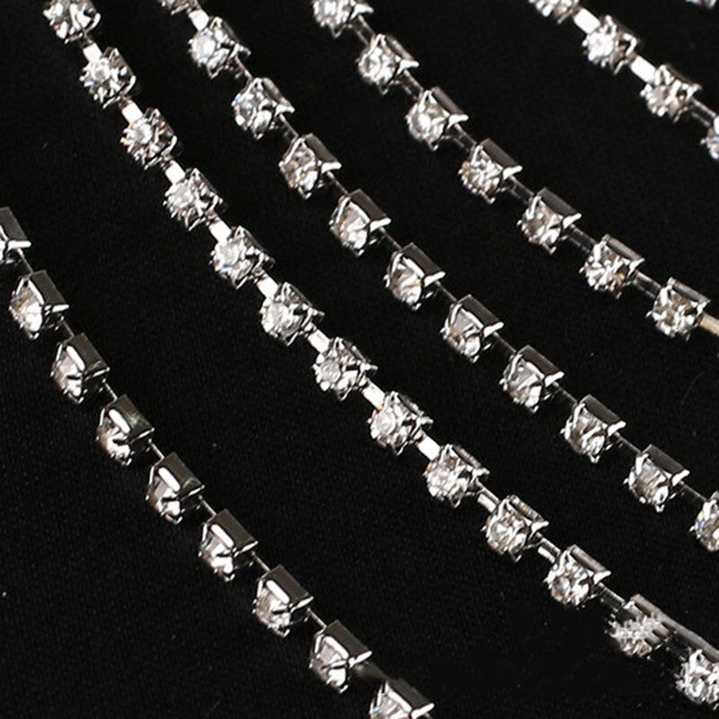 wedding dress necklace studio modeling accessories bridal zircon chain shoulder chain for women's jewelry