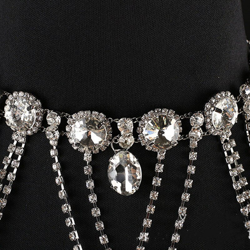 wedding dress necklace studio modeling accessories bridal zircon chain shoulder chain for women's jewelry