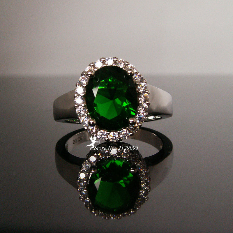 Big Silver Wedding Rings Jewelery For Women With Stones Zircon Jewelry With A Large Stone Ring Anillos De Plata Yr003-4