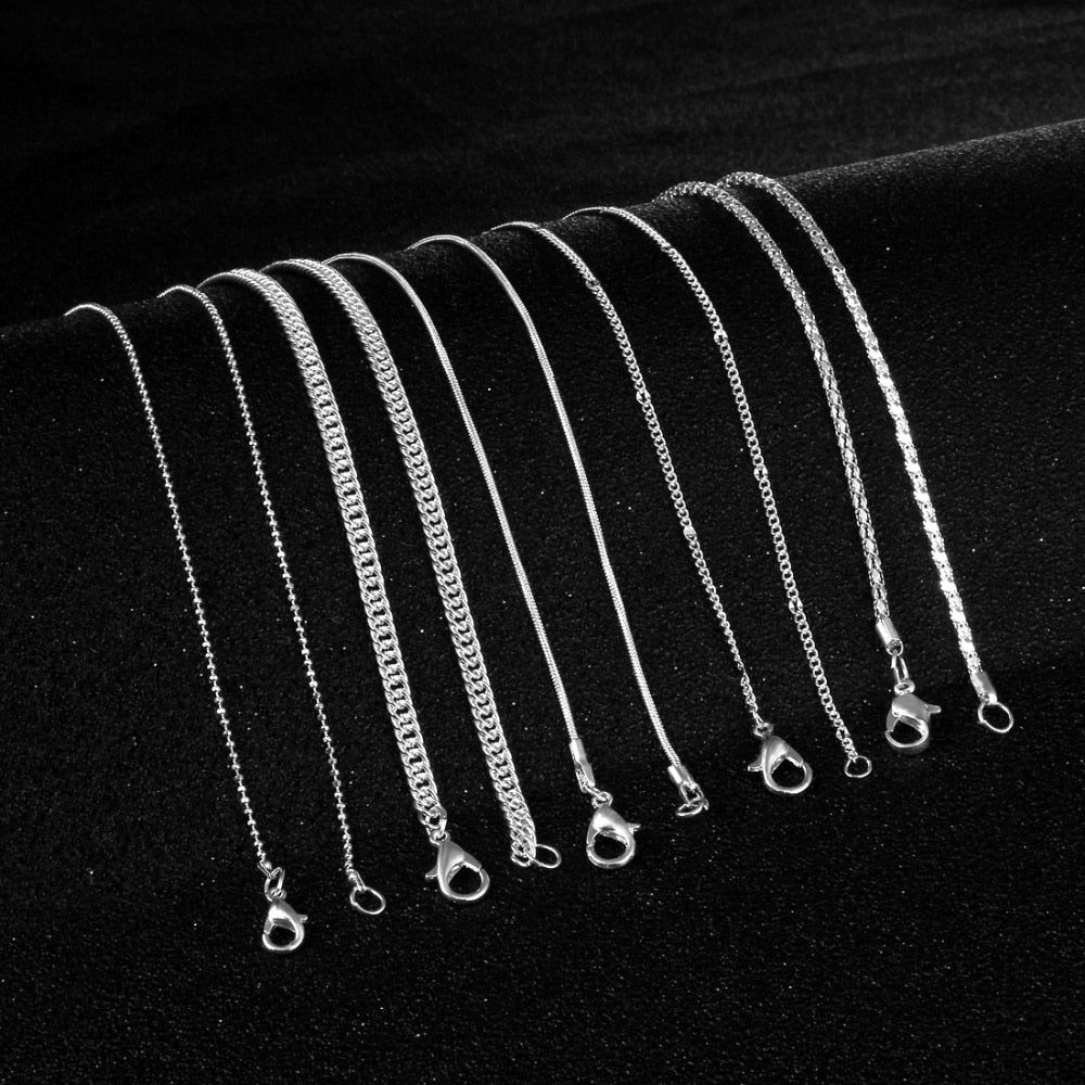 MINHIN Multi-style Silver Plated Chain Necklace Ladies Jewelry Handmade Accessories Casual Wedding Jewelry 5 pcs Chain