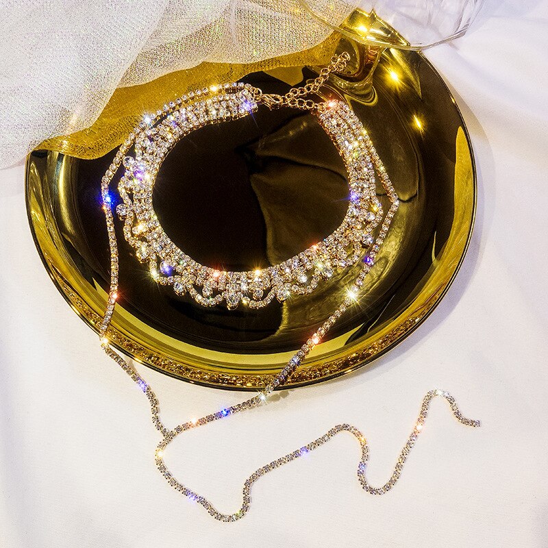 MOGAKU Sexy Long Tassel Clavicle Necklace 2021 Women's Simple All-Matching Long Chokers Necklace Wedding Party Jewelry