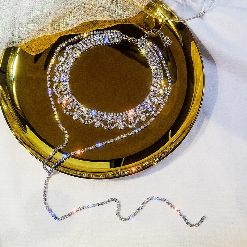 MOGAKU Sexy Long Tassel Clavicle Necklace 2021 Women's Simple All-Matching Long Chokers Necklace Wedding Party Jewelry