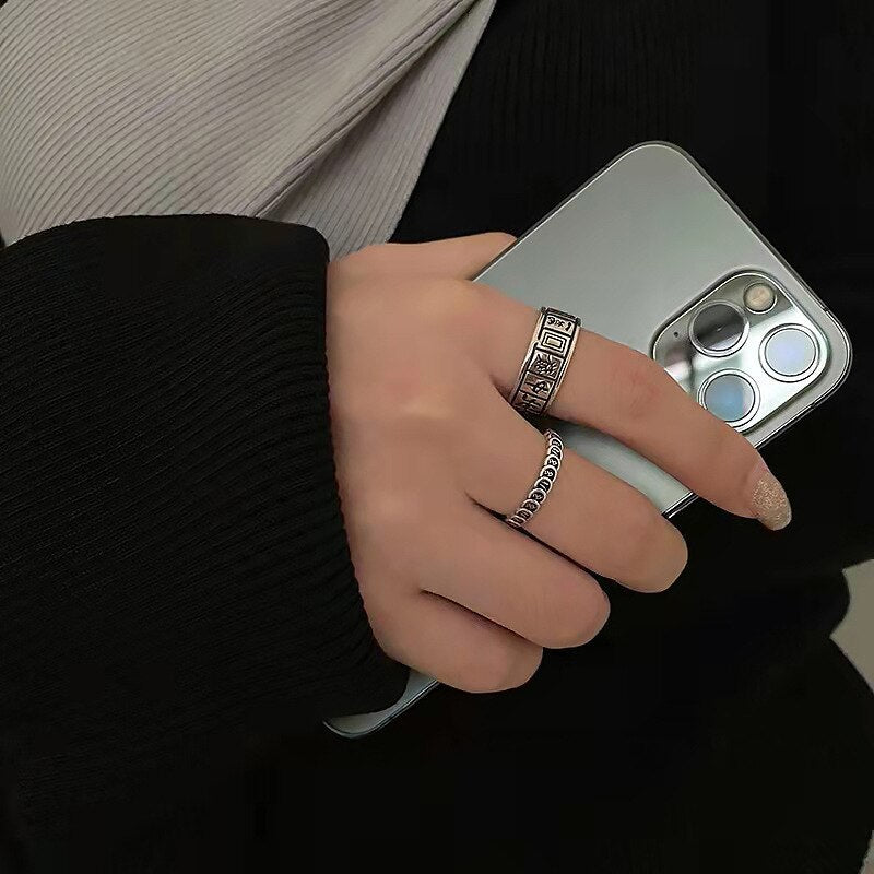 Mahjong Personalized Gift Silver Female Ring Engagement   Items For Business Jewelry y2k Accessories GaaBou