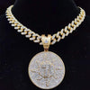 Men Hip Hop Lucky number seven Pendant Necklace with 13mm Miami Cuban Chain Iced Out Bling Hiphop Necklaces Jewelry