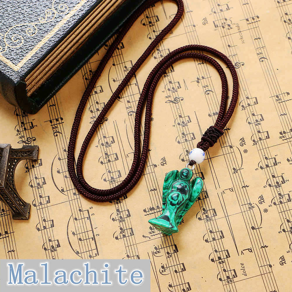 Men Women Love Gift Natural Crystal Gem Natural Crystal Party Necklace Angel Pendant Fine Jewelry Angel Wings Pendant Necklaces