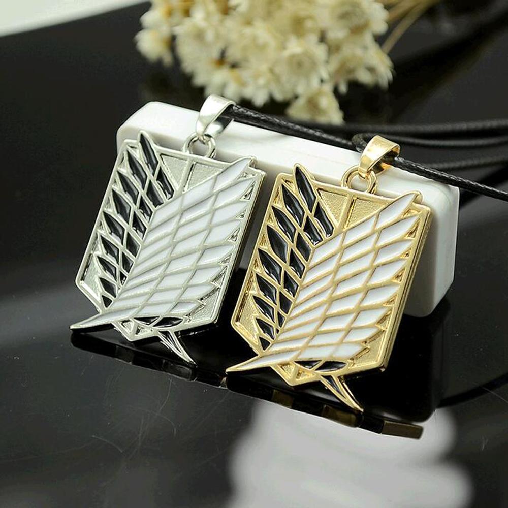 Metal Anime attack on the wings of freedom titanium necklace Shingeki no Kyojin cosplay necklace shell necklace necklace survey
