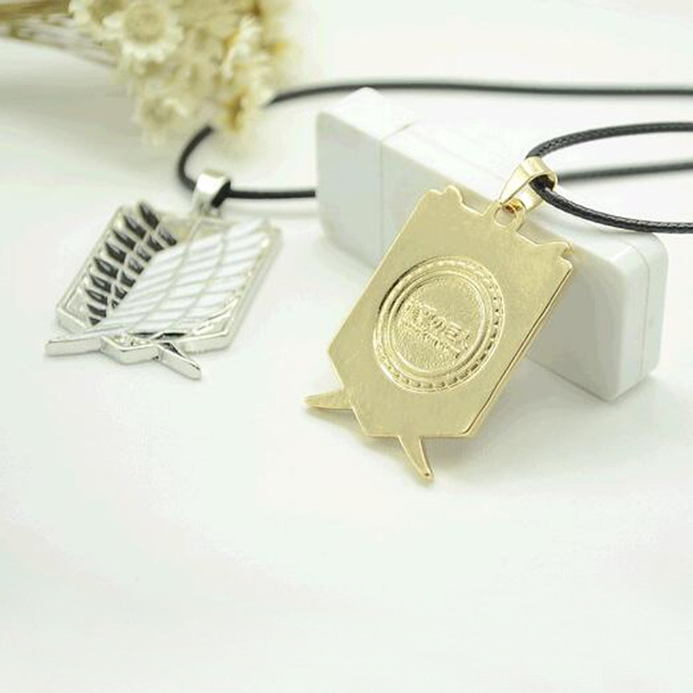Metal Anime attack on the wings of freedom titanium necklace Shingeki no Kyojin cosplay necklace shell necklace necklace survey