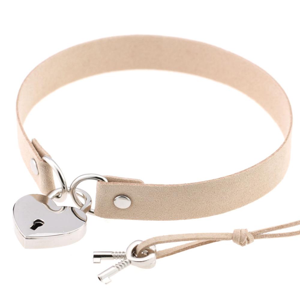 Metal Lock Heart Choker Collar For Girls Women Black Cosplay Necklace Couple Gift Neck Goth Jewelry Gothic Accessiores