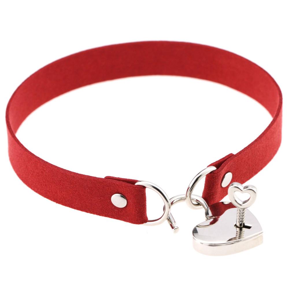 Metal Lock Heart Choker Collar For Girls Women Black Cosplay Necklace Couple Gift Neck Goth Jewelry Gothic Accessiores