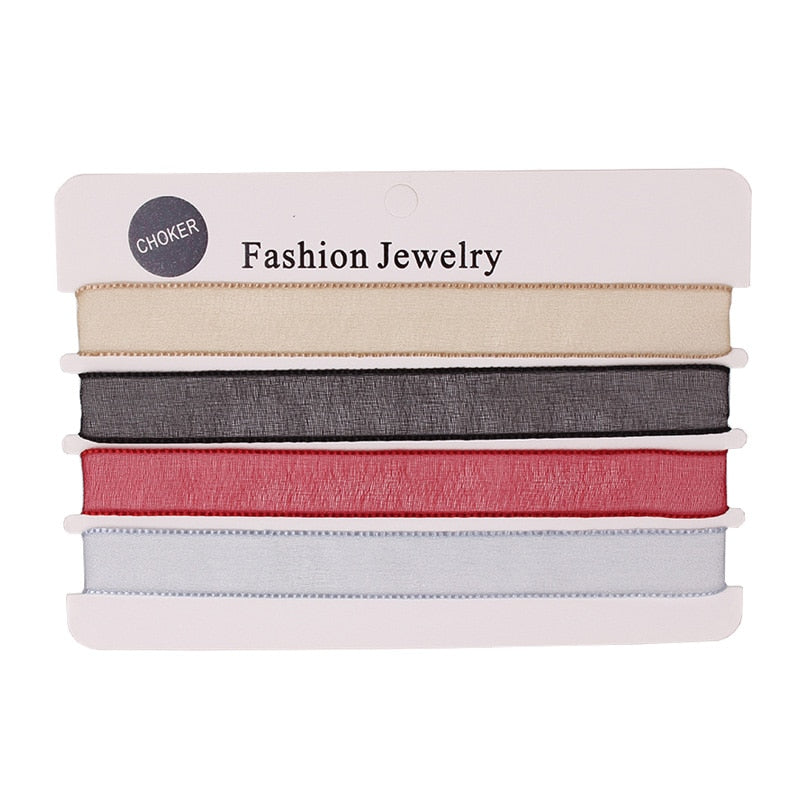 Mix 12 colors 12Pcs/Set 10mm Velvet Choker Necklaces For Women Girls Punk Gothic Pendant Necklace Cho collier ras du cou
