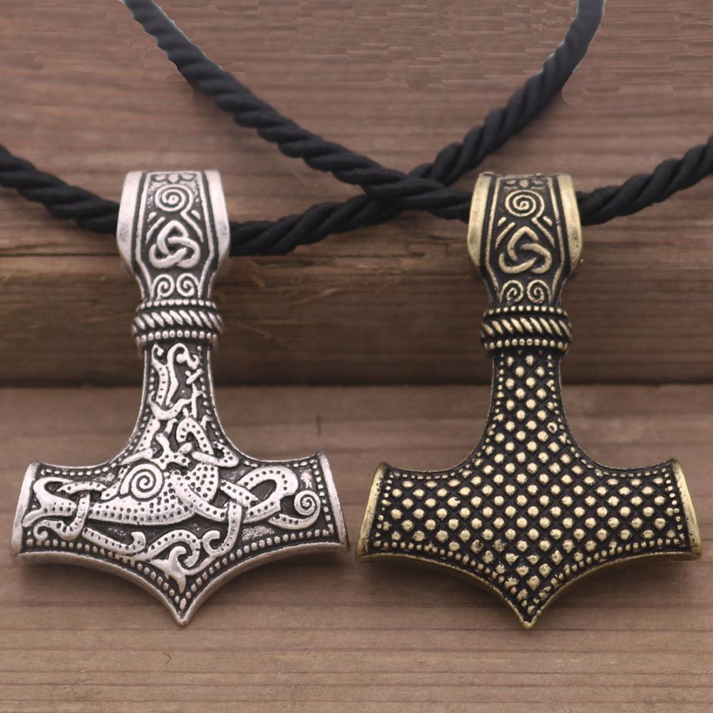 Mjolnir Thor Hammer Pendant Talisman Amulet Jewelry Viking Necklace Men Accesorios Neckless Mujer