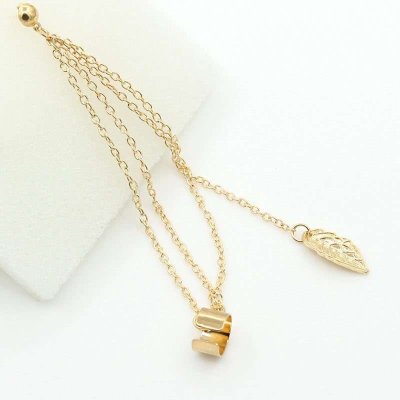 Leaf Tassel Earrings for Women Ear Cuff Jewelry Gold Color Silver Earrings Pendientes Aretes De Mujer Brincos