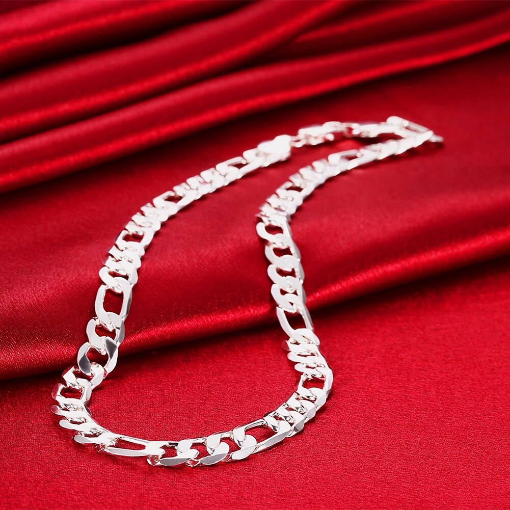 classic 925 Sterling Silver 10MM geometry chain necklace for men woman 20/24 inches designer wedding jewelry gifts
