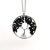 Natural Stone Tree of Life Pendant Necklace 7 Chakra Handmade Color Quartz  Crystal Necklace Pendant Wedding Jewelry for Women