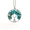 Natural Stone Tree of Life Pendant Necklace 7 Chakra Handmade Color Quartz  Crystal Necklace Pendant Wedding Jewelry for Women