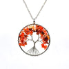 Natural Stone Tree of Life Pendant Necklace 7 Chakra Handmade Color Quartz  Crystal Necklace Pendant Wedding Jewelry for Women