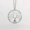 Natural Stone Tree of Life Pendant Necklace 7 Chakra Handmade Color Quartz  Crystal Necklace Pendant Wedding Jewelry for Women