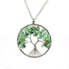 Natural Stone Tree of Life Pendant Necklace 7 Chakra Handmade Color Quartz  Crystal Necklace Pendant Wedding Jewelry for Women