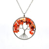 Natural Stone Tree of Life Pendant Necklace 7 Chakra Handmade Color Quartz  Crystal Necklace Pendant Wedding Jewelry for Women