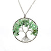Natural Stone Tree of Life Pendant Necklace 7 Chakra Handmade Color Quartz  Crystal Necklace Pendant Wedding Jewelry for Women