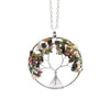 Natural Stone Tree of Life Pendant Necklace 7 Chakra Handmade Color Quartz  Crystal Necklace Pendant Wedding Jewelry for Women