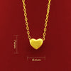 Necklace for Women Wedding Engagement Jewelry Pure Gold Color 45cm 18'' Matte Love Heart Pendant Clavicle Chain Chocker