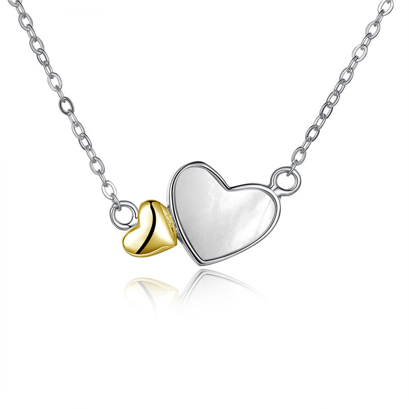 Necklace of KJ-SH-N021, fine jewelry of hearts, two tone plated color with top A Opal, necklaces for Woman, friend's gifts