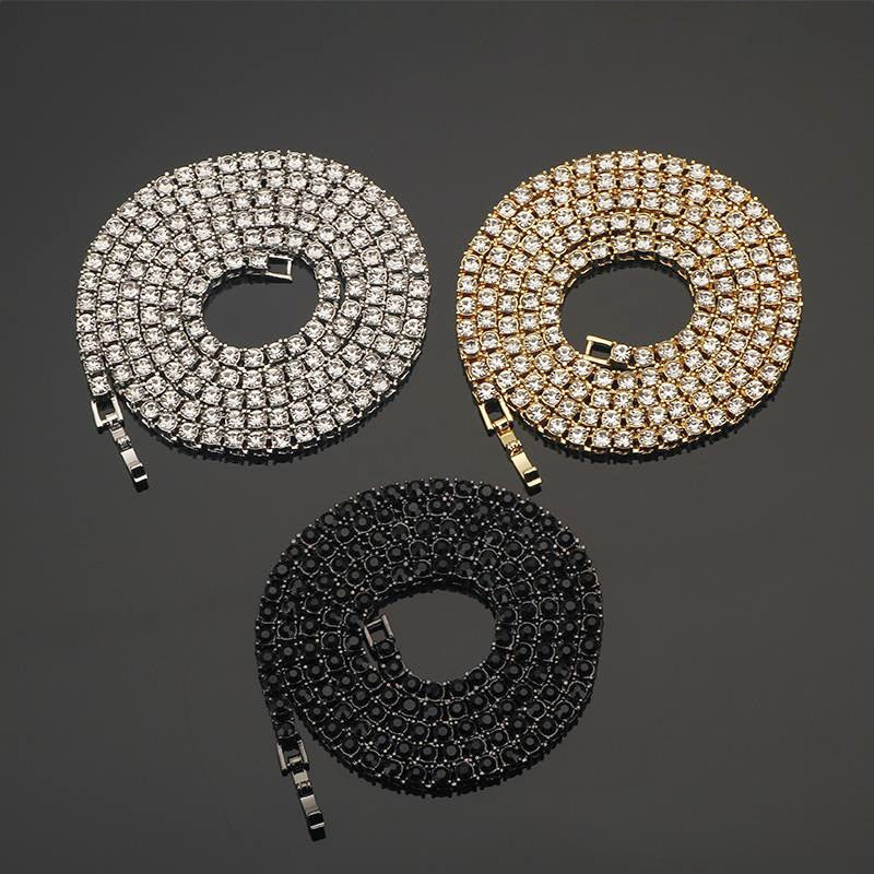 4MM Iced Out tennis Bracelet Necklace Men Tennis Chain Hip-Hop Jewelry Women 16/18/20/24/30inch Choker Chain Gift