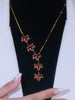 Design Jewelry  Orange Zircon Maple Leaf Pendant Necklace Elegant Women's Prom Party Accessories