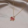 Design Jewelry  Orange Zircon Maple Leaf Pendant Necklace Elegant Women's Prom Party Accessories