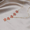 Design Jewelry  Orange Zircon Maple Leaf Pendant Necklace Elegant Women's Prom Party Accessories