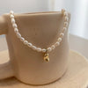 Design Jewelry Simple Natural Freshwater Pearl Love Necklace Pendant Necklace Elegant Women's Clavicle Necklace