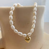 Design Jewelry Simple Natural Freshwater Pearl Love Necklace Pendant Necklace Elegant Women's Clavicle Necklace