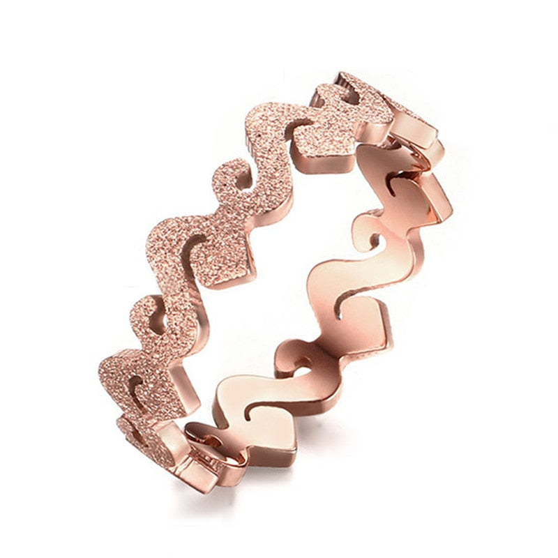 New Design Female Quality Rose Gold Ring Matte Finish Wedding Ring for Women Size 4/5/6/7/8 Wholesale One Ring
