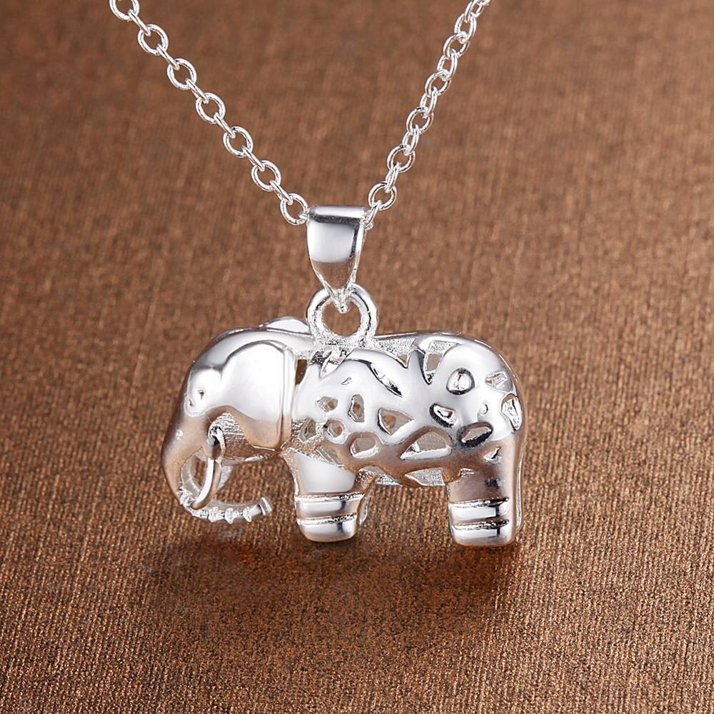 925 Stamped Silver cute elephant pendant Necklace For Women  designer Jewelry Wedding party gifts streetwear