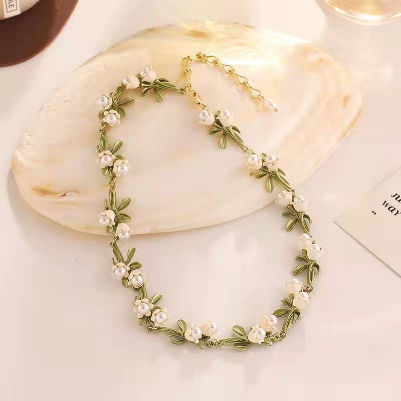 Jewelry Sweet Pastoral Bellflower Flower Paint Earrings Necklace Bracelet Set Elegant Girls Summer Party Accessories