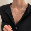 Geometric Rectangle Choker Silver Necklace Bright Flash Chain Fine Jewelry Women Clavicle Chain for Wedding