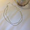 Geometric Rectangle Choker Silver Necklace Bright Flash Chain Fine Jewelry Women Clavicle Chain for Wedding
