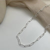 Geometric Rectangle Choker Silver Necklace Bright Flash Chain Fine Jewelry Women Clavicle Chain for Wedding