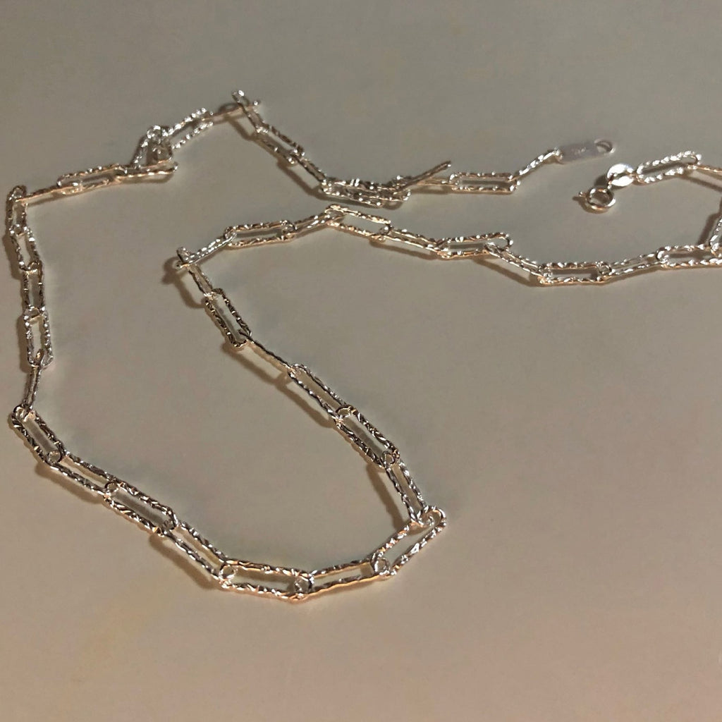 Geometric Rectangle Choker Silver Necklace Bright Flash Chain Fine Jewelry Women Clavicle Chain for Wedding