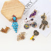 Lion Rhinestone Circle Brooches for Women Baroque Trendy Elegant Butterfly Brooch Pins Party Wedding Gifts