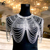 Bridal Shoulder Chains Noble Wedding Body Chian Big Necklace Jewelry Full Rhinestone Women Necklaces Straps