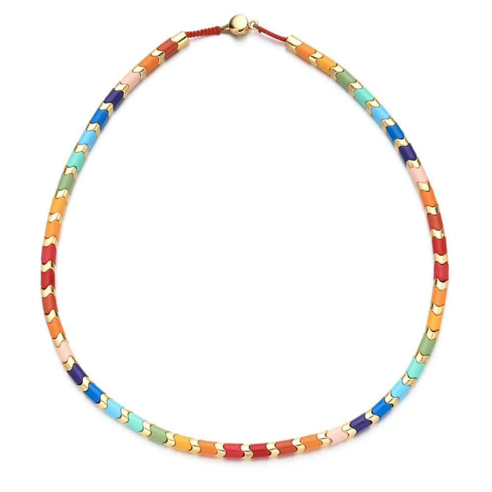 Retro Brand Party Jewelry Necklace Heavy Chain Rope Wedding Jewelry Gold Color Choker Collar Big Beads DIY Gift