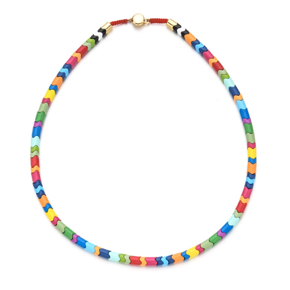 Retro Brand Party Jewelry Necklace Heavy Chain Rope Wedding Jewelry Gold Color Choker Collar Big Beads DIY Gift